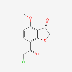 molecular formula C11H9ClO4 B1434637 7-(2-Chloroacetyl)-4-methoxy-2,3-dihydro-1-benzofuran-3-one CAS No. 1803601-73-1