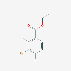 molecular formula C10H10BrFO2 B1434638 Ethyl 3-bromo-4-fluoro-2-methylbenzoate CAS No. 1803604-00-3