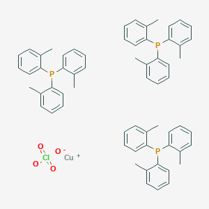molecular formula C63H63ClCuO4P3 B14346546 Copper(1+);tris(2-methylphenyl)phosphane;perchlorate CAS No. 91019-21-5