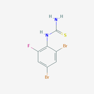molecular formula C7H5Br2FN2S B1434681 N-(2,4-Dibromo-6-fluorophenyl)thiourea CAS No. 1823494-62-7
