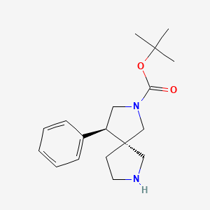 molecular formula C18H26N2O2 B1434684 tert-Butyl (4R,5S)-4-phenyl-2,7-diazaspiro[4.4]nonane-2-carboxylate CAS No. 1330766-05-6