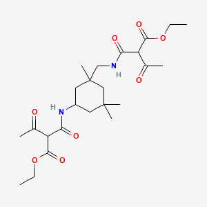 molecular formula C24H38N2O8 B14346864 Ethyl 2-(((3-(((2-(ethoxycarbonyl)-1,3-dioxobutyl)amino)methyl)-3,5,5-trimethylcyclohexyl)amino)carbonyl)-3-oxobutyrate CAS No. 93919-08-5