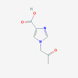 molecular formula C7H8N2O3 B1434688 1-(2-氧代丙基)-1H-咪唑-4-甲酸 CAS No. 1707594-86-2