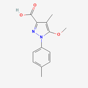 molecular formula C13H14N2O3 B1434690 5-Methoxy-4-methyl-1-(p-tolyl)-1H-pyrazole-3-carboxylic acid CAS No. 274253-22-4