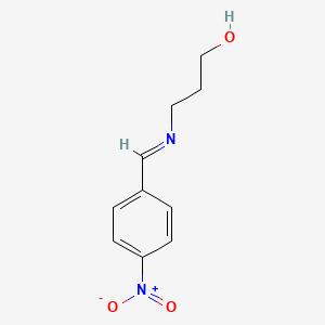 molecular formula C10H12N2O3 B14346904 1-Propanol, 3-[[(4-nitrophenyl)methylene]amino]- CAS No. 99068-71-0