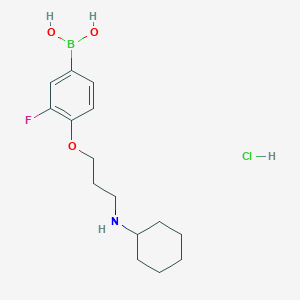 molecular formula C15H24BClFNO3 B1434698 (4-(3-(Cyclohexylamino)propoxy)-3-fluorophenyl)boronic acid hydrochloride CAS No. 1704121-98-1