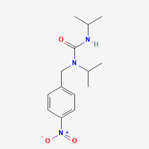 molecular formula C14H21N3O3 B14347052 N-[(4-Nitrophenyl)methyl]-N,N'-dipropan-2-ylurea CAS No. 90902-06-0