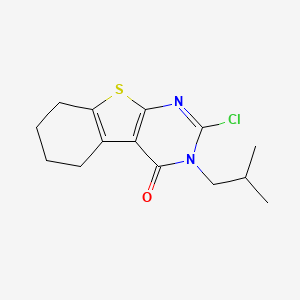 molecular formula C14H17ClN2OS B1434706 2-氯-3-(2-甲基丙基)-5,6,7,8-四氢-[1]苯并噻吩[2,3-d]嘧啶-4-酮 CAS No. 1707375-75-4