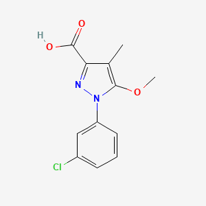 molecular formula C12H11ClN2O3 B1434708 1-(3-Chlorophenyl)-5-methoxy-4-methyl-1H-pyrazole-3-carboxylic acid CAS No. 274253-32-6