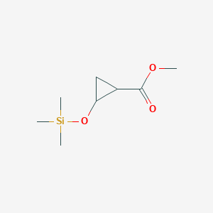 molecular formula C8H16O3Si B14347222 Methyl 2-[(trimethylsilyl)oxy]cyclopropane-1-carboxylate CAS No. 90288-79-2