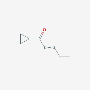 molecular formula C8H12O B14347235 1-Cyclopropylpent-2-en-1-one CAS No. 91408-00-3