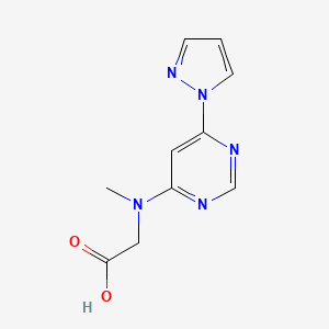 molecular formula C10H11N5O2 B1434730 2-((6-(1H-Pyrazol-1-yl)pyrimidin-4-yl)(methyl)amino)acetic acid CAS No. 1706454-49-0