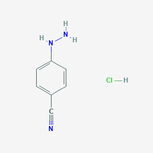 molecular formula C7H8ClN3 B143474 4-Cyanophenylhydrazine Hydrochloride CAS No. 2863-98-1