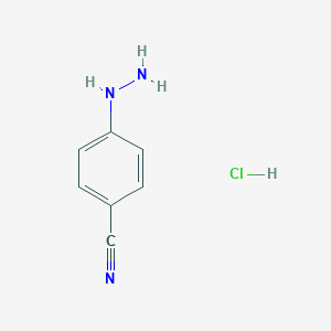 molecular formula C7H8ClN3 B143474 4-Cyanophenylhydrazine hydrochloride CAS No. 2863-98-1