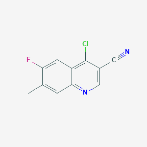 molecular formula C11H6ClFN2 B1434756 4-Chloro-6-fluoro-7-methylquinoline-3-carbonitrile CAS No. 1446282-09-2