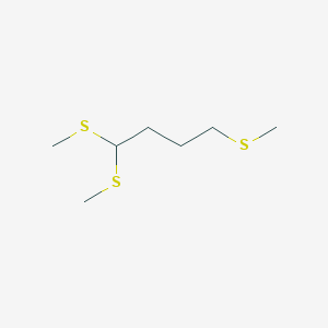 molecular formula C7H16S3 B14347840 1,1,4-Tris(methylsulfanyl)butane CAS No. 94696-47-6