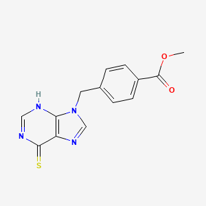 molecular formula C14H12N4O2S B14347852 methyl 4-[(6-sulfanylidene-3H-purin-9-yl)methyl]benzoate CAS No. 92150-21-5