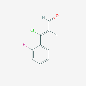 molecular formula C10H8ClFO B1434810 3-Chloro-3-(2-fluorophenyl)-2-methylprop-2-enal CAS No. 1567637-23-3