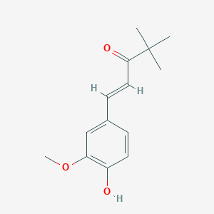 molecular formula C14H18O3 B143484 1-(4-羟基-3-甲氧基苯基)-4,4-二甲基-1-戊烯-3-酮 CAS No. 58344-27-7