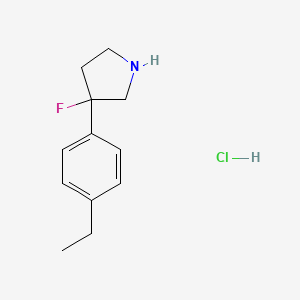 molecular formula C12H17ClFN B1434857 3-(4-Ethylphenyl)-3-fluoropyrrolidine hydrochloride CAS No. 1803603-46-4