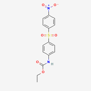 molecular formula C15H14N2O6S B14348663 ethyl N-[4-(4-nitrophenyl)sulfonylphenyl]carbamate CAS No. 93734-16-8
