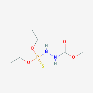 molecular formula C6H15N2O4PS B14348680 Methyl 2-(diethoxyphosphorothioyl)hydrazine-1-carboxylate CAS No. 91044-80-3