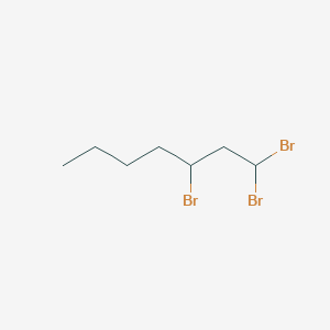 molecular formula C7H13Br3 B14348806 1,1,3-Tribromoheptane CAS No. 90278-16-3