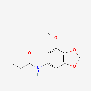 molecular formula C12H15NO4 B14349096 N-(7-Ethoxy-2H-1,3-benzodioxol-5-yl)propanamide CAS No. 94338-65-5