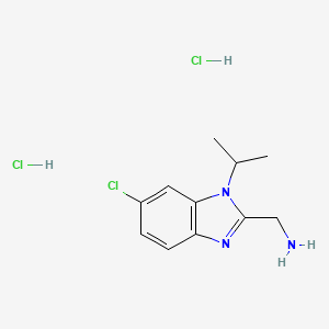 molecular formula C11H16Cl3N3 B1434915 [(6-Chloro-1-isopropyl-1H-benzimidazol-2-yl)methyl]amine dihydrochloride CAS No. 1993278-26-4