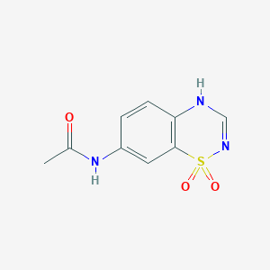 molecular formula C9H9N3O3S B14349353 N-(1,1-dioxo-4H-1lambda6,2,4-benzothiadiazin-7-yl)acetamide 