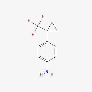 molecular formula C10H10F3N B1434937 4-(1-(Trifluoromethyl)cyclopropyl)aniline CAS No. 1791402-68-0