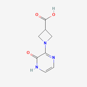 molecular formula C8H9N3O3 B1434959 1-(3-Oxo-3,4-dihydropyrazin-2-yl)azetidine-3-carboxylic acid CAS No. 1602846-49-0