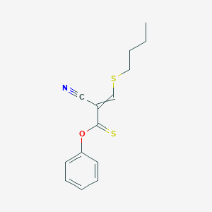 molecular formula C14H15NOS2 B14349727 O-Phenyl 3-(butylsulfanyl)-2-cyanoprop-2-enethioate CAS No. 90279-78-0