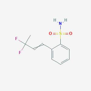 molecular formula C10H11F2NO2S B14349890 Benzenesulfonamide, 2-(3,3-difluoro-1-butenyl)- CAS No. 90300-97-3