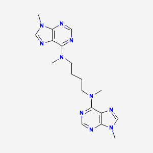 molecular formula C18H24N10 B14349898 N~1~,N~4~-Dimethyl-N~1~,N~4~-bis(9-methyl-9H-purin-6-yl)butane-1,4-diamine CAS No. 90275-22-2