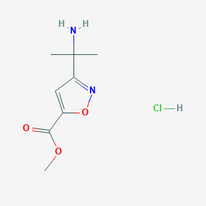 molecular formula C8H13ClN2O3 B1435004 Methyl 3-(2-aminopropan-2-yl)-1,2-oxazole-5-carboxylate hydrochloride CAS No. 1803607-65-9