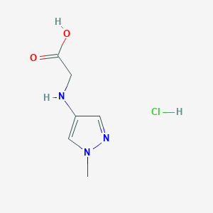 molecular formula C6H10ClN3O2 B1435010 2-[(1-methyl-1H-pyrazol-4-yl)amino]acetic acid hydrochloride CAS No. 1803596-91-9