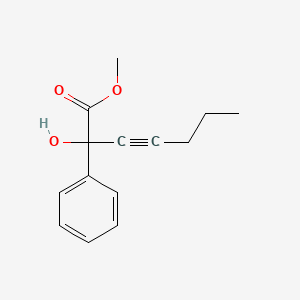 molecular formula C14H16O3 B14350117 Methyl 2-hydroxy-2-phenylhept-3-ynoate CAS No. 92956-86-0