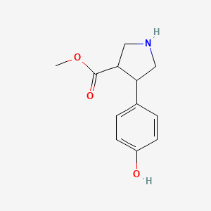 molecular formula C12H15NO3 B1435018 Methyl 4-(4-hydroxyphenyl)pyrrolidine-3-carboxylate CAS No. 1955541-53-3