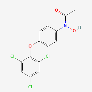 molecular formula C14H10Cl3NO3 B14350206 N-Hydroxy-N-(4-(2,4,6-trichlorophenoxy)phenyl)acetamide CAS No. 98911-09-2