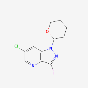 molecular formula C11H11ClIN3O B1435035 6-Chloro-3-iodo-1-(tetrahydro-2H-pyran-2-yl)-1H-pyrazolo[4,3-b]pyridine CAS No. 1416714-41-4