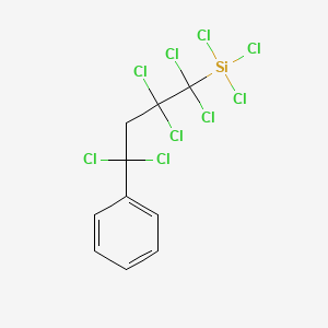 molecular formula C10H7Cl9Si B14350388 Trichloro(1,1,2,2,4,4-hexachloro-4-phenylbutyl)silane CAS No. 90805-04-2
