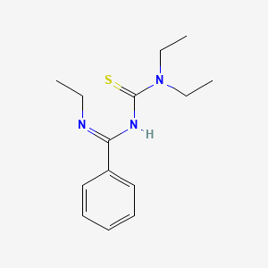 molecular formula C14H21N3S B14350447 N-(Diethylcarbamothioyl)-N'-ethylbenzenecarboximidamide CAS No. 90473-92-0