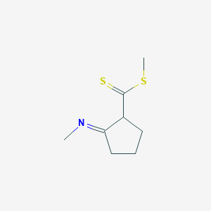 molecular formula C8H13NS2 B14350452 Methyl (2E)-2-(methylimino)cyclopentane-1-carbodithioate CAS No. 90550-32-6