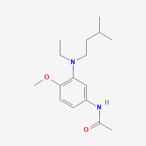 molecular formula C16H26N2O2 B14350681 N-{3-[Ethyl(3-methylbutyl)amino]-4-methoxyphenyl}acetamide CAS No. 93972-80-6