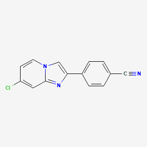 molecular formula C14H8ClN3 B1435071 4-(7-Chloroimidazo[1,2-a]pyridin-2-yl)benzonitrile CAS No. 1987078-51-2