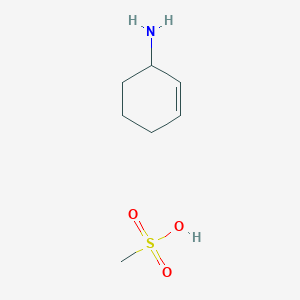 molecular formula C7H15NO3S B14350733 Cyclohex-2-en-1-amine;methanesulfonic acid CAS No. 92464-39-6