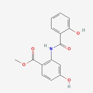molecular formula C15H13NO5 B14350738 Benzoic acid, 4-hydroxy-2-((2-hydroxybenzoyl)amino)-, methyl ester CAS No. 93289-91-9