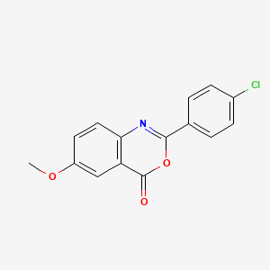 molecular formula C15H10ClNO3 B14351110 2-(4-Chlorophenyl)-6-methoxy-4H-3,1-benzoxazin-4-one CAS No. 95480-57-2