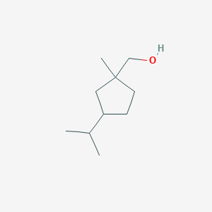 molecular formula C10H20O B14351148 [1-Methyl-3-(propan-2-yl)cyclopentyl]methanol CAS No. 91008-28-5